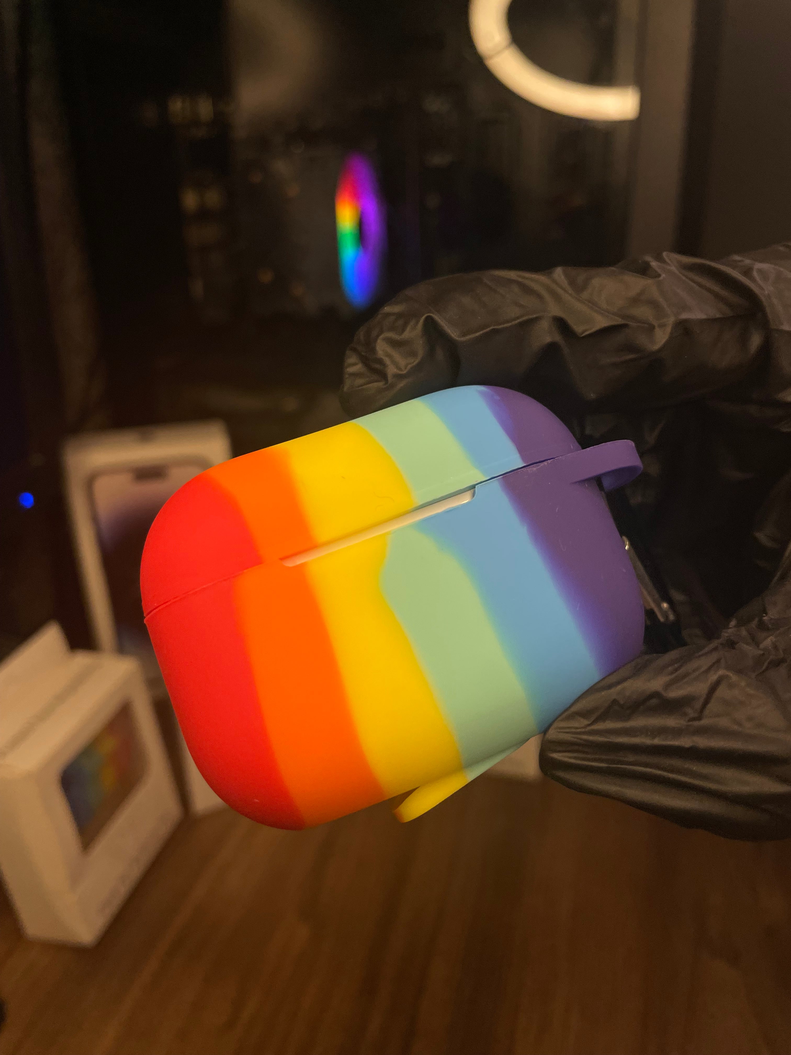 Colorful Rainbow Silicone Case for AirPods Pro  – Cute & Protective